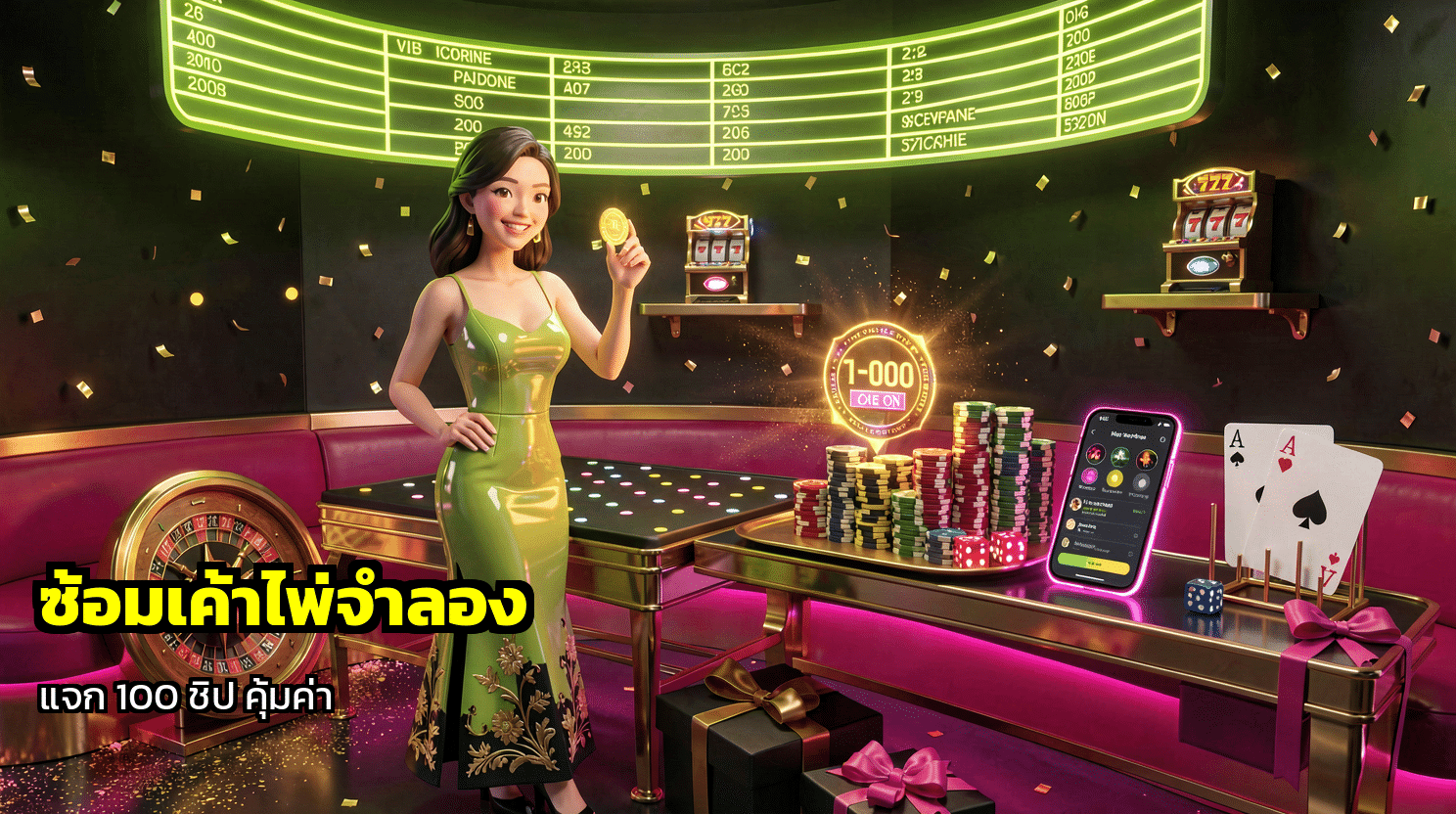 ซ้อมเค้าไพ่จำลอง
